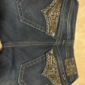Miss Me Blue Jeans with Silver Embellishments gorgeous pants!!